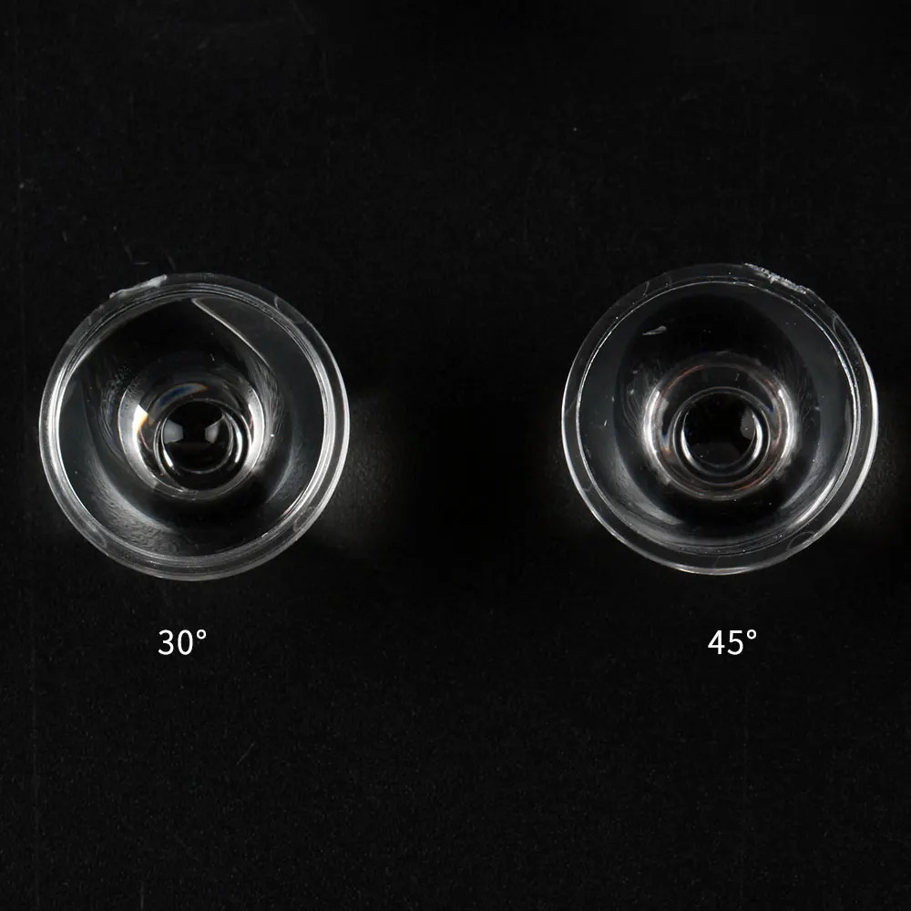 5/10/15/20/30/45/60/85도 20MM TIR 렌즈, 플랫 스타일, 3535 LED(xp,sst20,LH351D 등)