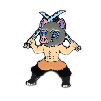 

20pcs/lot Demon Slayer Hashibira Inosuke Badge for Man and Women Lapel Hat/bag Enamel Pins Denim Jacket Oil Drop Brooches S257