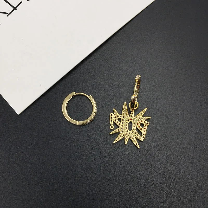 New1 пара ААА кубического циркония буквы поп жало асимметрия Висячие серьги для