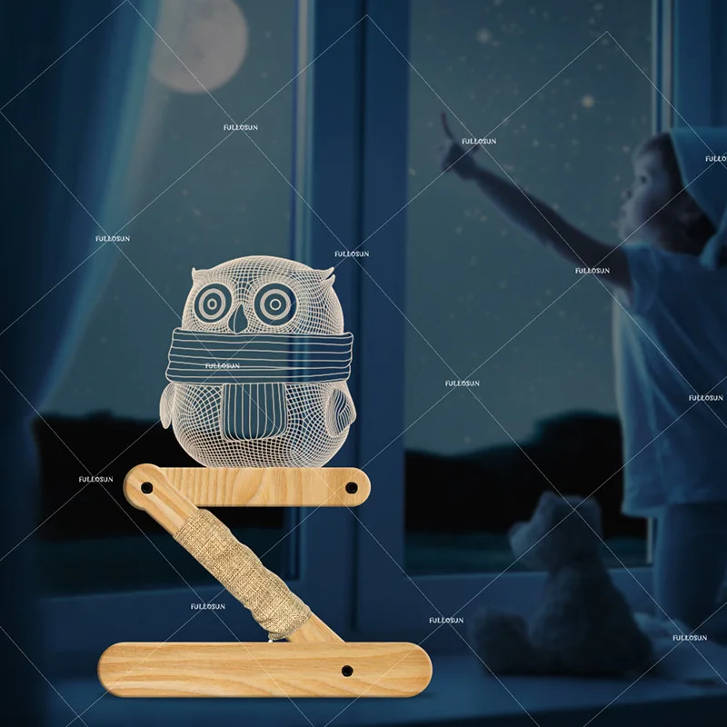Современный светодиодный ночник с USB деревянная декоративная настольная лампа 5