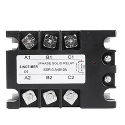 Твердотельные реле DC-AC SSR-3D4810A 25A 40A 60A 80A 100A 3-32VDC до 30-480VAC ток нагрузки трехфазный для контроля температуры