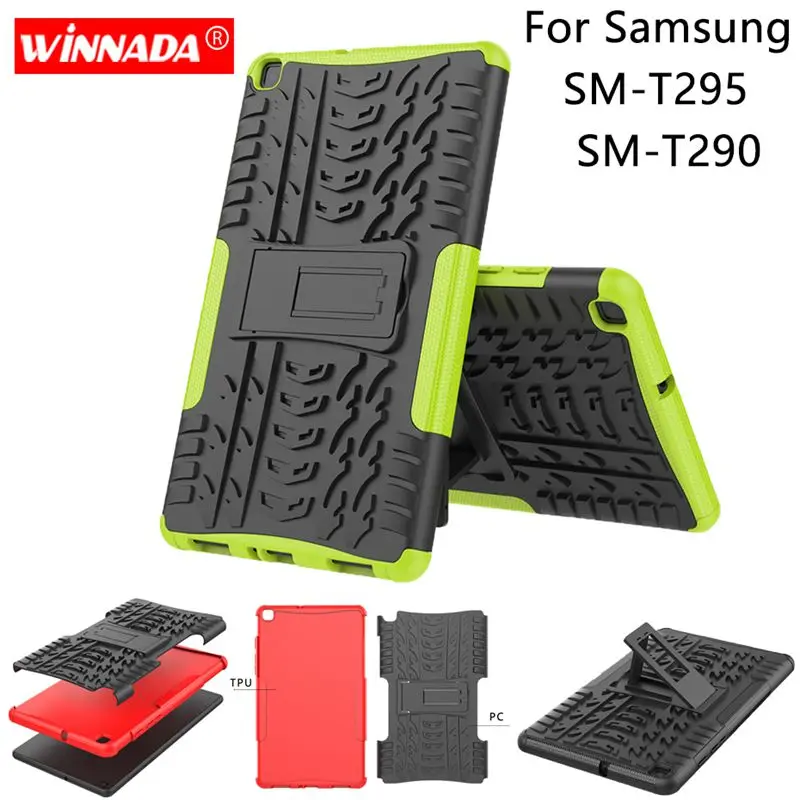 

For Samsung T295 case 8.0 inch T290 Tablet armor case Silicone TPU+PC patchwork Shockproof Stand dazzle Cover for Samsung galaxy Tab A 8.0 2019 T290 case