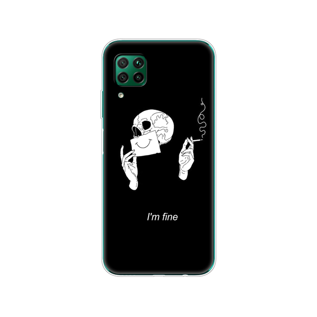For Huawei P40 Lite 4G 5G Soft TPU Silicon Phone Cover For Huawei P40 Lite E P40Lite Bumper Coque Skin shockproof black
