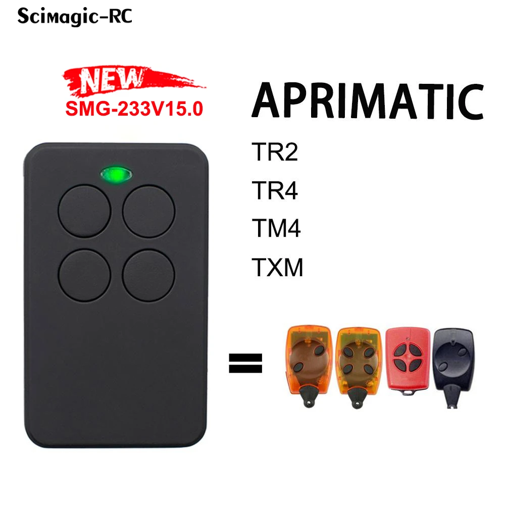 APRIMATIC TR2 TR4 TM4 TXM Remote Control Gate APRIMATIC Garage Door Remote Control 433MHz Transmitter