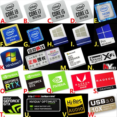 Оригинальный стикер ten generation core i9 i7 i5 i3 win10 | Канцтовары для офиса и дома