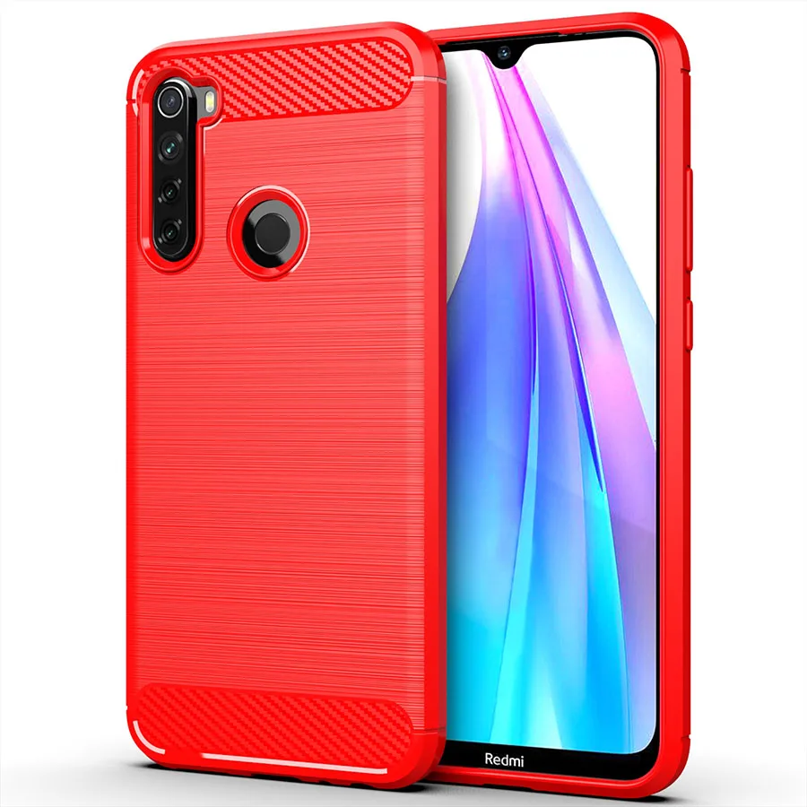 red Чехол RIJOW для Xiaomi Redmi Note 8 T, чехол Redmi Note8T из углеродного волокна, полностью защитный чехол для телефона Xiomi Redmi Note 8 T, чехол s - Цвет: red