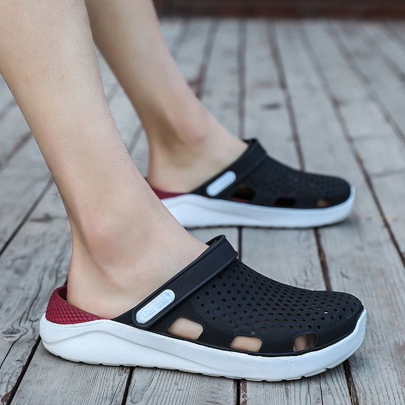 Chanclas de jardín para hombre y parejas, zapatos de agua planos para playa, zapatillas acuáticas, sandalias de natación al aire libre, zapatos jardinería|Sandalias de playa y para aire - AliExpress