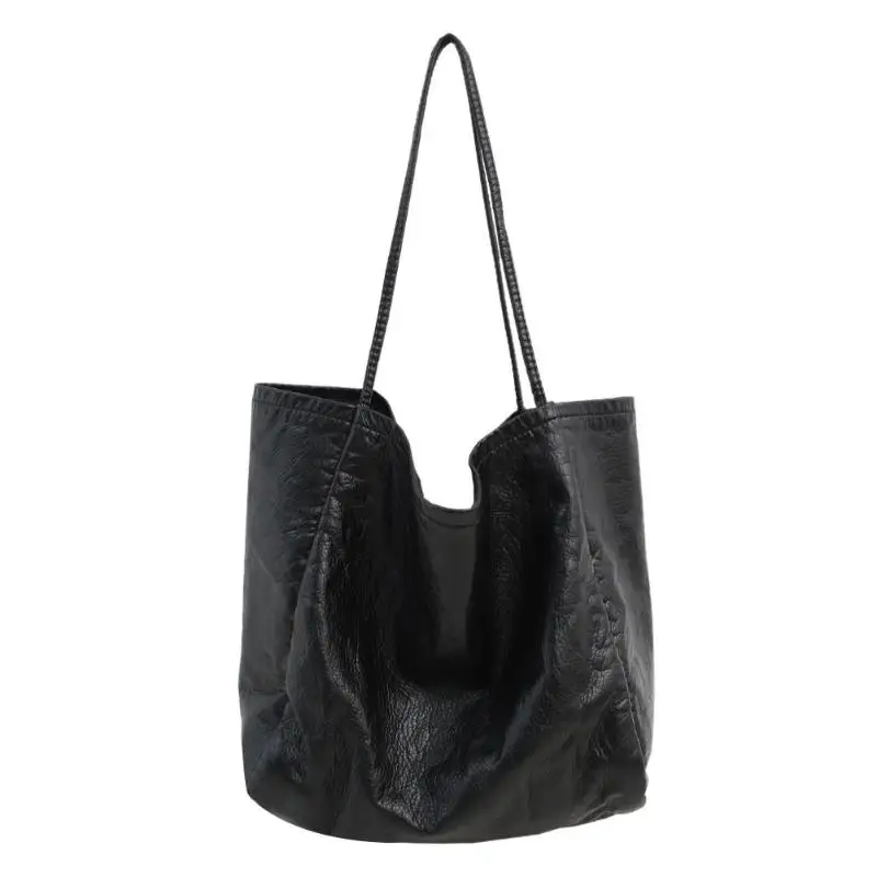 

Simple Handbag Women Bag Fashion New PU Leather Solid Color Shoulder Bags Large Capacity Shopping Totes Women's Handbags Bolsas