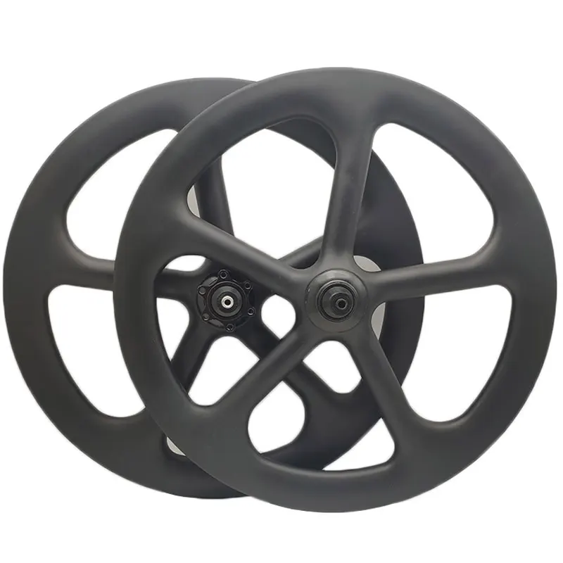 Front and rear Карбоновые колеса SEMA 18inch355 пятиспицевая карбоновая колесная диск переднее колесо для птичьего велосипеда складной велосипед лучшее качество - Цвет: Front and rear