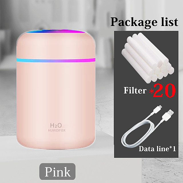 300ml Electric Air Humidifier Aroma Oil Diffuser USB Cool Mist Sprayer with Colorful Night Light for Home Car