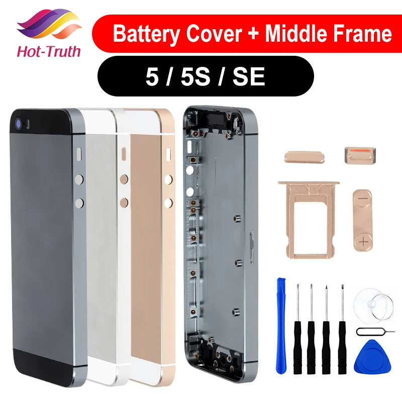 Задняя крышка батарейного отсека для iPhone 5 5G/5S/5C/SE задняя корпуса замена среднего
