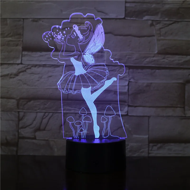 3D Lamp Tinker Bell Elvish Shyde Most Beautiful Gft for Child Touch Sensor Atmosphere 7 Color with Remote Led Night Light Lamp