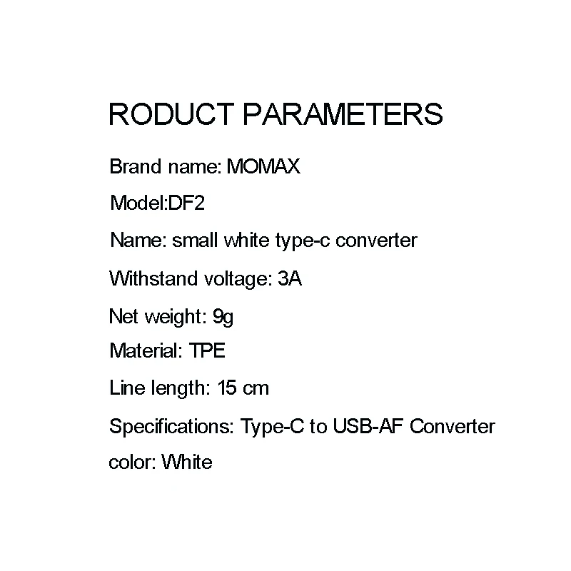 MOMAX DF2 USB C адаптер(usb-c-USB 15 см) 480 Мбит/с высокоскоростное подключение usb соединение ручка планшет с клавиатурой и мышью