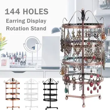 

144 Holes Earring Jewelry Necklace Display Rack Metal Stand Holder Organizer