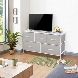 Commode de rangement en tissu à 5 tiroirs, meuble à 2 niveaux, organisateur de rangement pour chambre à coucher, bacs en tissu faciles pour le couloir de la chambre à coucher 