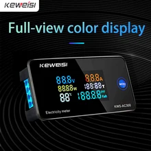 AC 50-300V Voltmeter Ammeter KWS Power Energy Meter LED Digital AC Wattmeter Electric Meter with Reset Function 0-100A