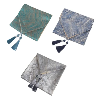 

Modern Luxury Chinese Style Table Runner Tassel Tablecloth Placemat Cloth Mat D08F