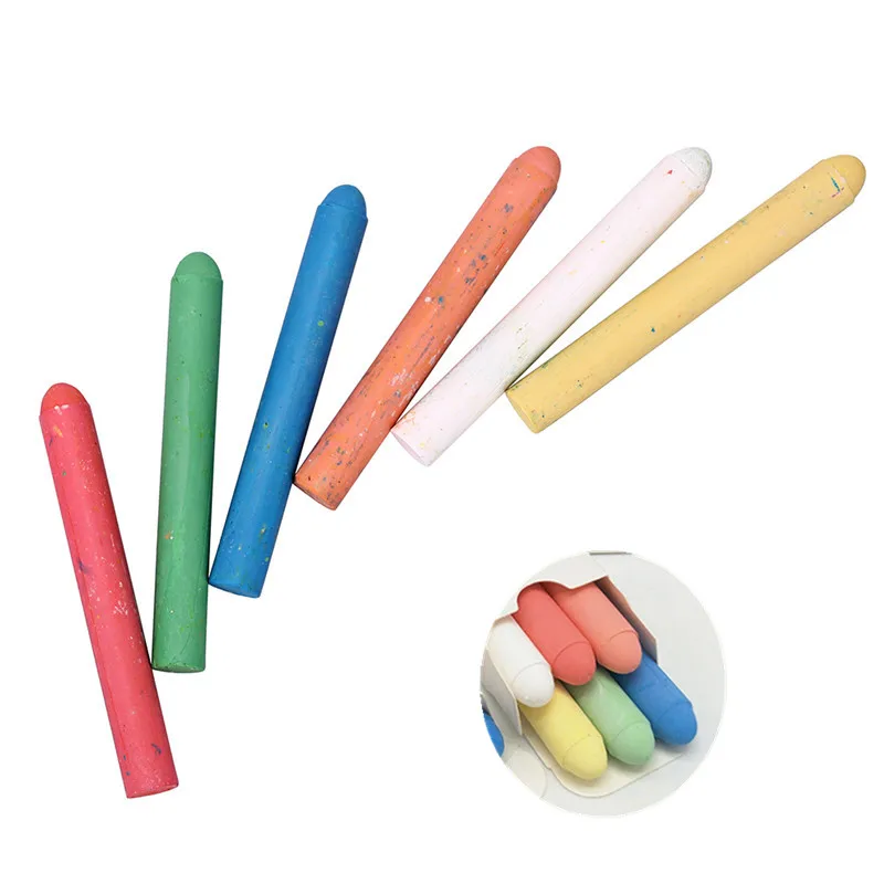 6pcs/Lot Dustless Chalk Pen Drawing Chalks For Blackboard 6 Colors Stationary School Supplies Accessories tizas escolar