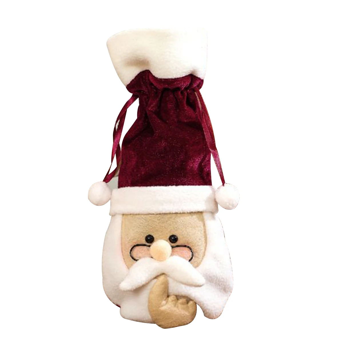

1pc Christmas Wine Bottle Cover Dust Cover Cute Santa Claus Wine Champagne Bottle Cover Holders for New Year Decoration