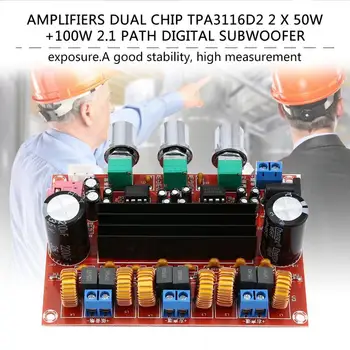 

New Version High power Amplifiers Dual Chip TPA3116D2 50Wx2 + 100W 2.1 Path Digital Subwoofer Power Amplifier Board