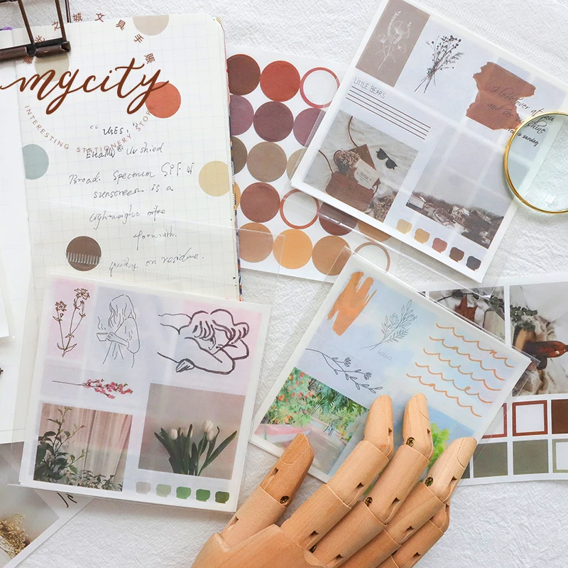 4sheetspack ins style collage simple journal decorative stickers