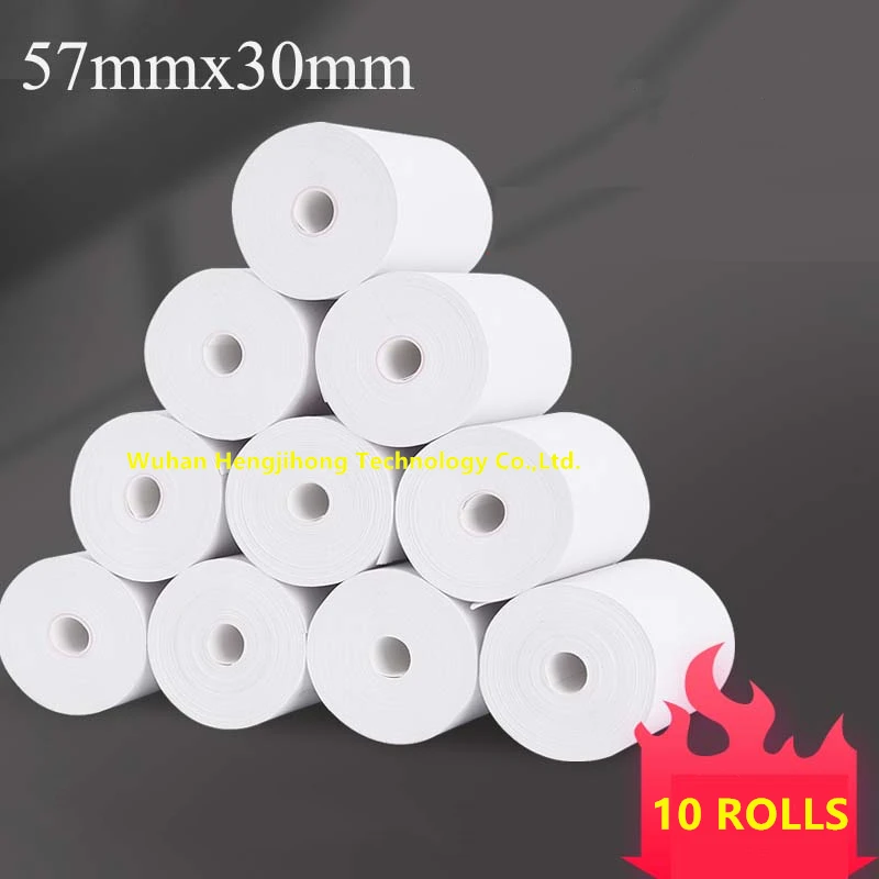 Thermal Paper 57x30 mm POS Printer 10 rolls Mobile Bluetooth Cash Register Paper Rolling Papers Pos Label