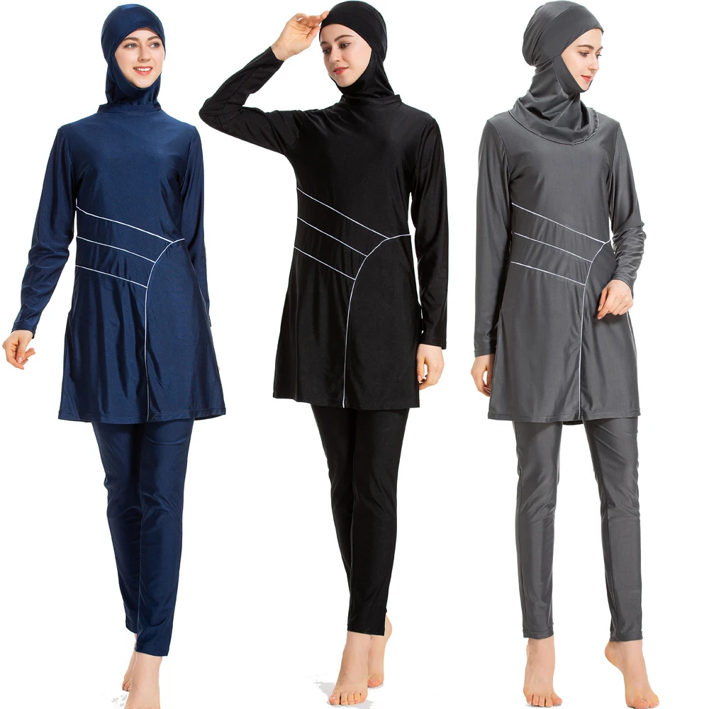 Muslim Swimwear Modesty Summer Women Islamic Hijab Swimsuit Swimming Set