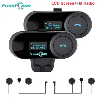 Ru Stock,FreedConn Motorcycle Helmet Intercom TCOM-SC Motocycle Bluetooth Interphone Headset LCD Screen FM Radio T-COM SC ohanee new version bluetooth motorcycle interphone headset helmet intercom lcd screen with fm radio soft earpiece