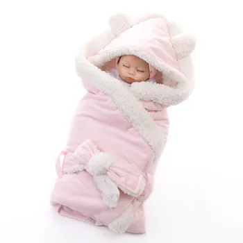 

Winter Baby Blankets Newborn Baby Blanket Wrap Boy Double Layer Fleece Baby Swaddle Girl Sleeping Bag Baby Bedding Blanket Kid