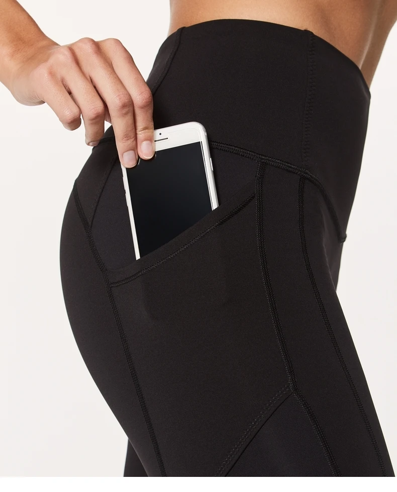 Lululemon- Pocket Solid Sport Pants High Waist Sport Leggings Fitness Women Leggings Training Running Sportswear