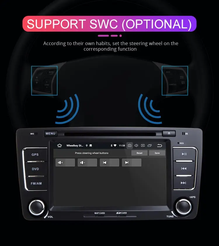 Clearance Besina 8 Inch Android 9.0 Car DVD Player For Skoda Octavia 2012 2013 A 5 A5 Yeti Fabia GPS Radio 4G+32G Multimedia Octa Cores 12