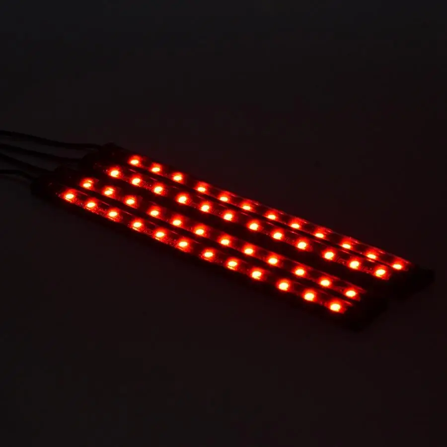 4 шт. 7 цветов RGB водонепроницаемая автомобильная светодиодная лента многоцветный музыка для внутреннего оформления автомобиля огни беспроводной инфракрасный свет управления