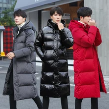 Tcyeek женский пуховик с капюшоном, плотное зимнее пальто, мужская одежда, корейский теплый длинный гусиный пуховик, модная верхняя одежда LW2225