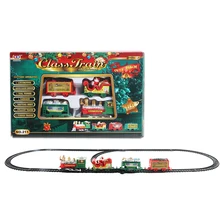 

Christmas Electric Train Set Realistic Electric Railway Train Battery-Powered Santa Claus Train Easy to Assemble & Safe