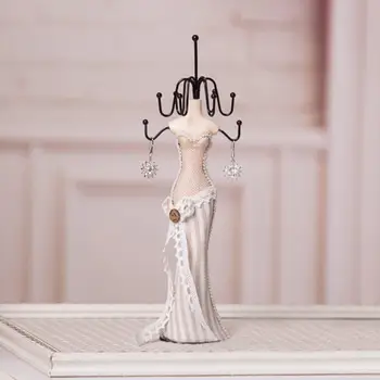 

Resin Women Earrings Display Rack Mannequin Princess Dress Necklace Organizer EN
