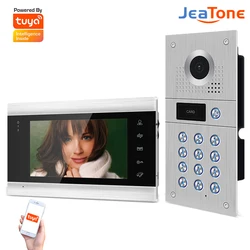 Jeatone villa sistema de intercomunicação com vídeo, wi fi, ahd960p, 170 °, ângulo selvagem, senha, cartão de identificação, potência embutida, kit de campainha