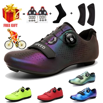 Zapatillas deportivas profesionales para hombre y mujer, calzado deportivo para ciclismo de montaña, SPD, estilo libre, con tacos