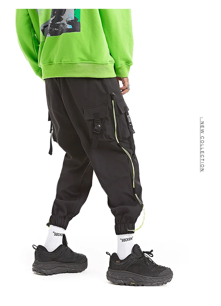 Original Trend Casual Pants Men's Autumn on The New Side Multi-pocket Oxford Retractable Decorative Cargo Pants