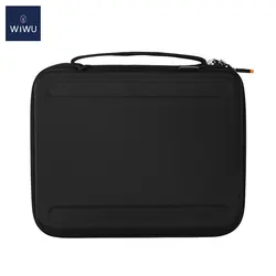 WiWU EVA Shockproof Tablet and Laptop Bag with Leather Hand Strap for iPad 10th 11th (Black)