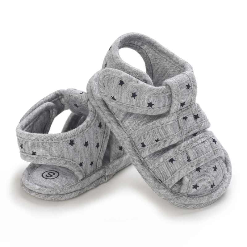 2021 NEW 0-18Months Kids Newborn Baby Boys Fashion Summer Soft Crib Shoes First Walker Anti Slip Sandals Shoes Soft Sole