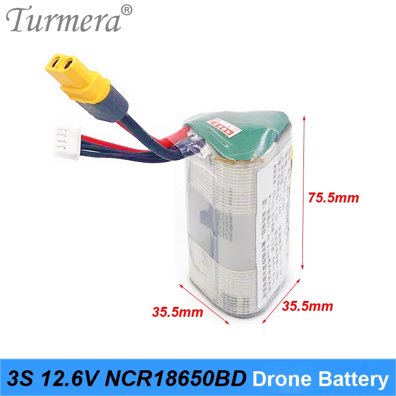 Turmera 3S RC перезаряжаемая литиевая батарея 3S 10,8 V 12,6 V NCR18650BD 3200mAh 10A для радиоуправляемый самолет, Квадрокоптер, лодка 12,6 V 10,8 V LiPo 3S