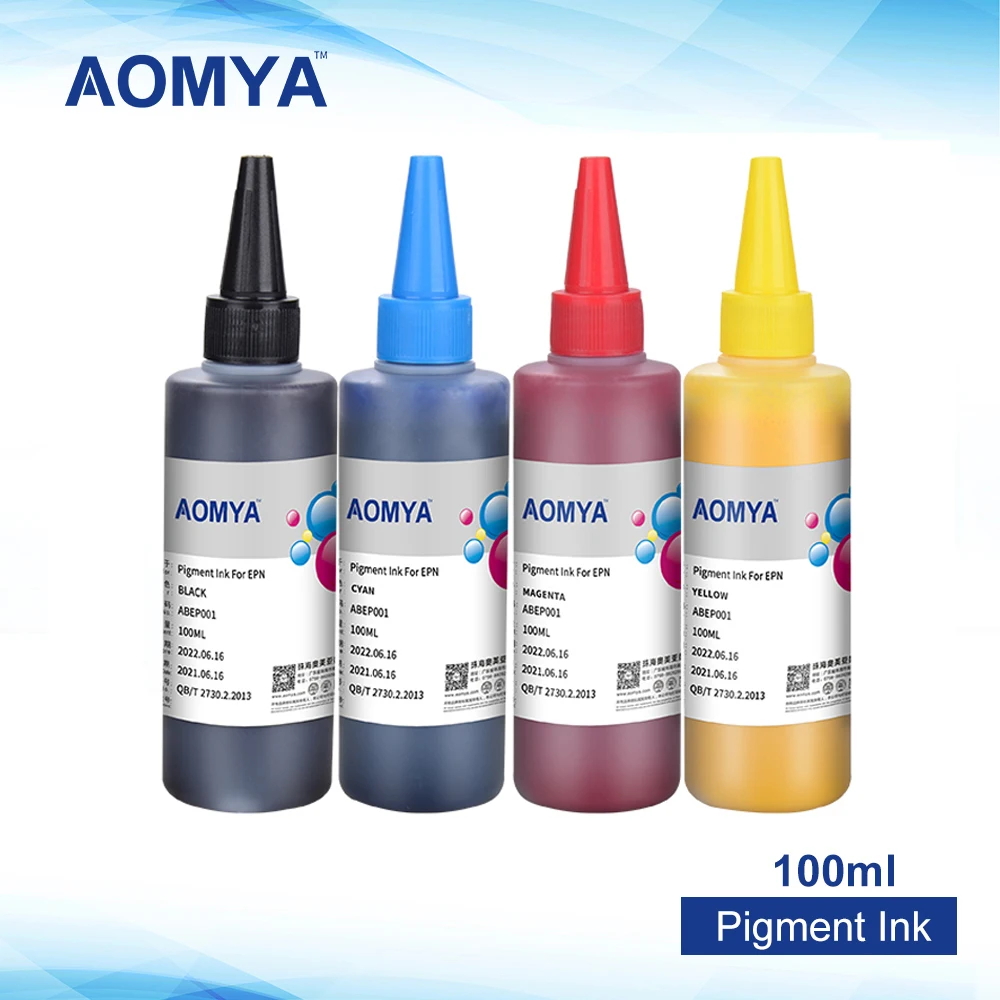 4*100ML Universal Pigment Ink For Epson Inkjet Printers All Models Waterproof Vivid Colors Printing Ink BK C M Y Colors inkjet printer ink