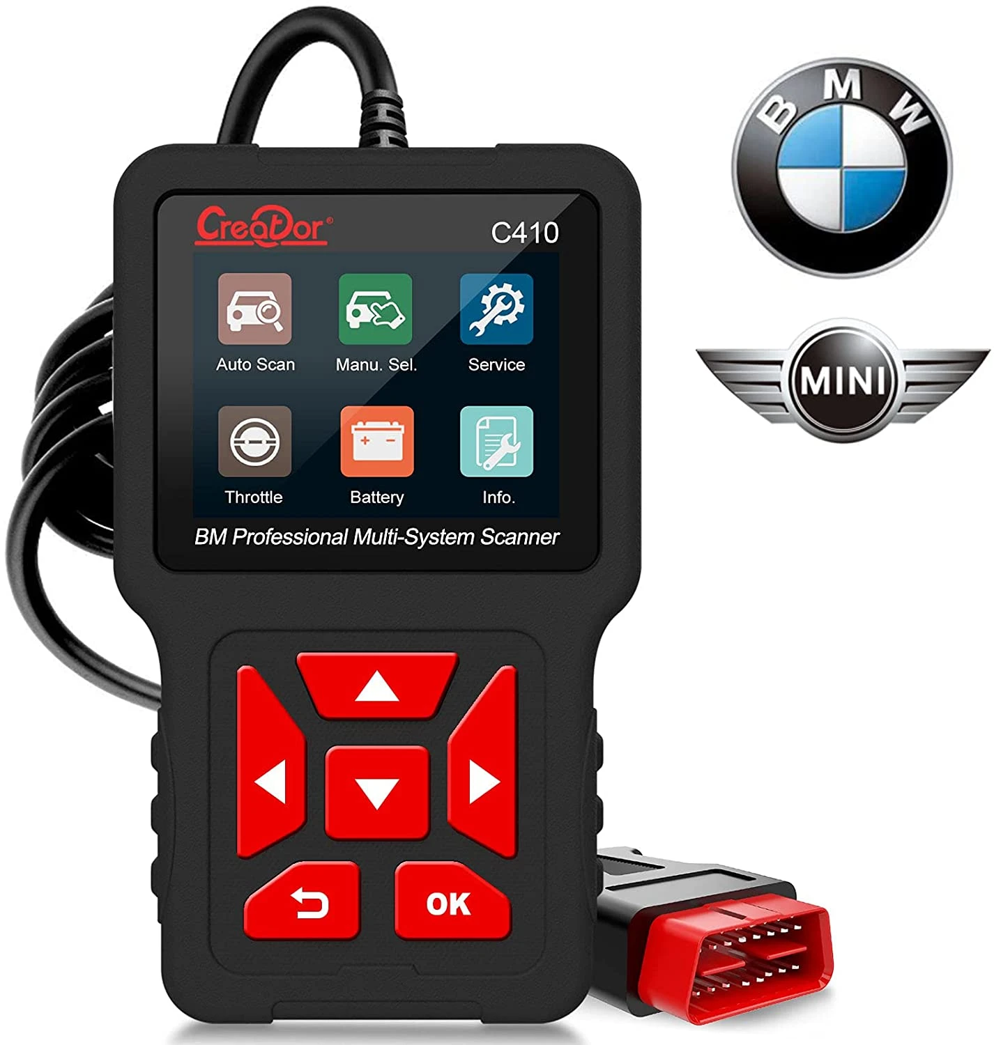 Creator C410 Scan Tool MultiSystems Diagnostic Scan Tool with ABS/TCM/BMS/PCM/EPB/Oil Reset