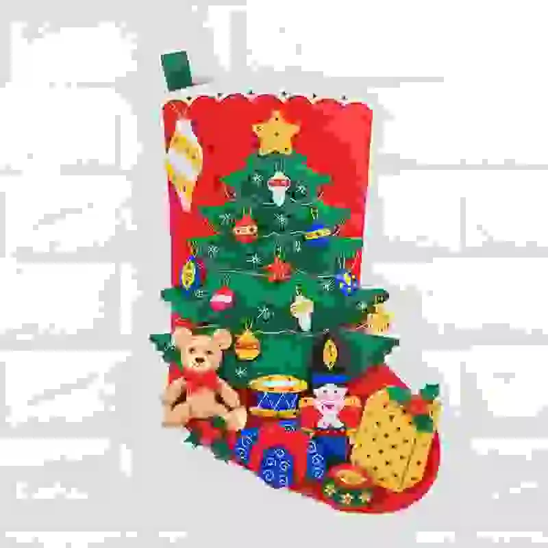 Christmas Diy Felt Stockings Hanging Bags Non-Woven Handmade Fabric Material Kit - Color: A3