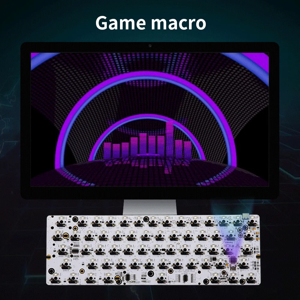 GK61 Rgb клавиатура GH60 механическая клавиатура музыкальный ритм Cherry Mx Swappable 60% заказной комплект монтажная плата PCB чехол для геймера