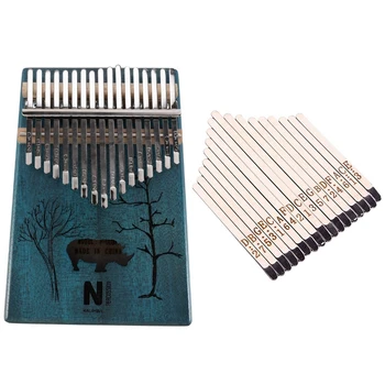 

17 Keys Kalimba Rhinoceros Thumb Piano Mahogany Wood Finger Piano Musical Instrument with Musical Steel Keys