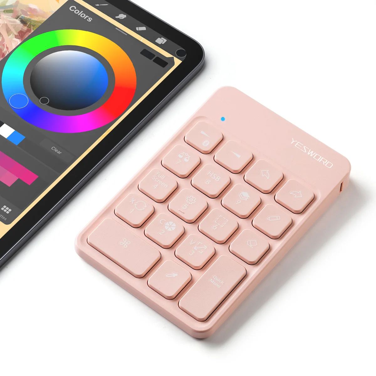 Yesword Teclado sem Fio para Procreate Bluetooth Desenho para Ipad Gráficos Tablets Pintura 6.5*5.5 Recarregável pk Aoiktye 2 - Imagem 5