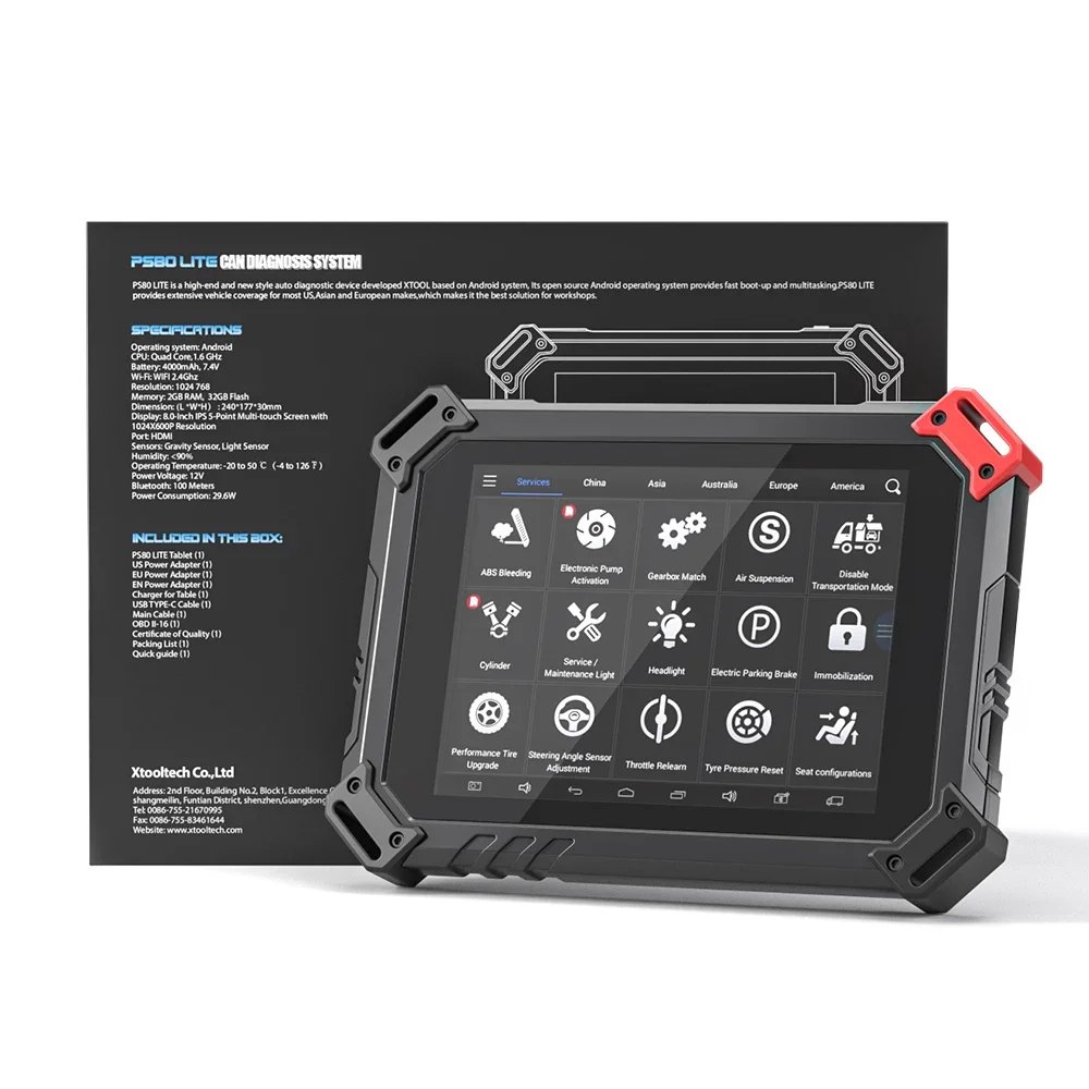 US $411.33 XTOOL PS80 Lite Full Systems OBD2 Diagnostic Tool IMMO DPF TPMS Reset Automotive Scan Code Reader Free Update Online