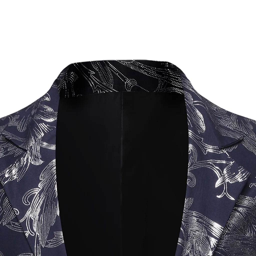 Мужской приталенный сценический пиджак на одной пуговице Свадебный костюм мужской повседневный обтягивающий официальный Топ куртка сплошная# es