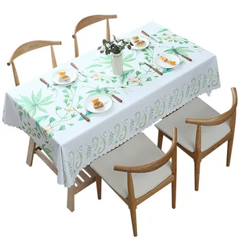 

Modern Leaves Table Cloth PVC Waterproof Print Plants Tablecloths Home Decor Dining Coffee Table Furniture Dustproof Cover Hotel
